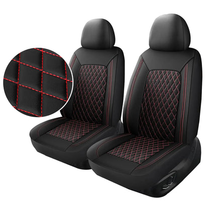 Universal PU Leather Driver Seat Cover - Single-Line Diamond Grid Car Seat Protector