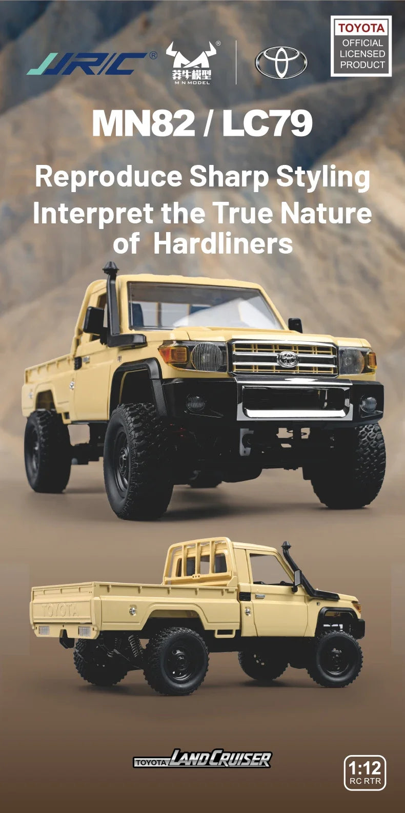 MN82 Pro RC Off-Road Vehicle — 1:12 Scale 4WD Climbing Car for Toyota LC79 Simulation