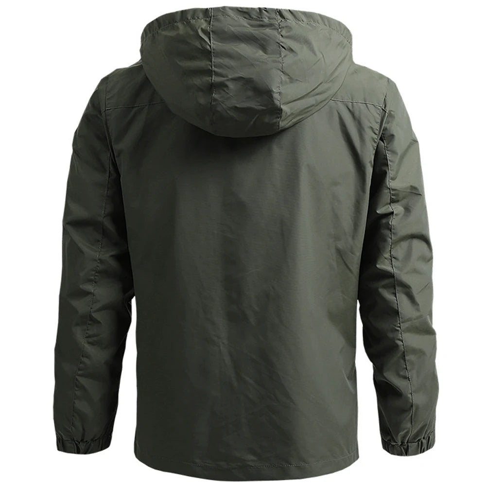 Tactical Windbreaker Jacket for Men - Waterproof Outdoor Hooded Coat | Sports & Military Field Climbing Thin Outwear | European Sizes S-5XL