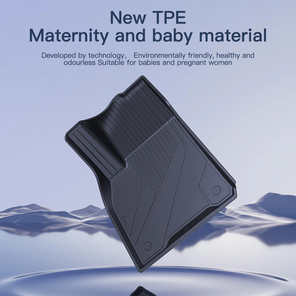 YZ Floor Mats for Tesla Model 3/Y 2021-2023 — Waterproof, Non-Slip TPE Car Accessories
