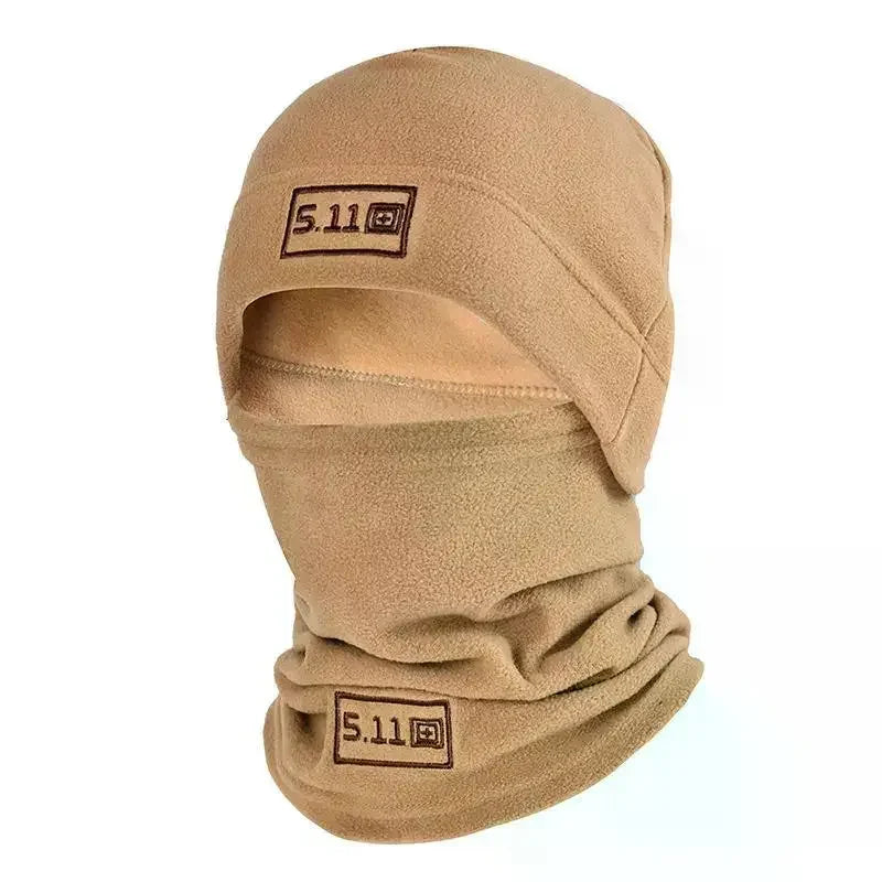 Tactical Fleece Hat & Scarf Set — Thermal Winter Balaclava Face Mask Neck Protector for Sports & Cycling