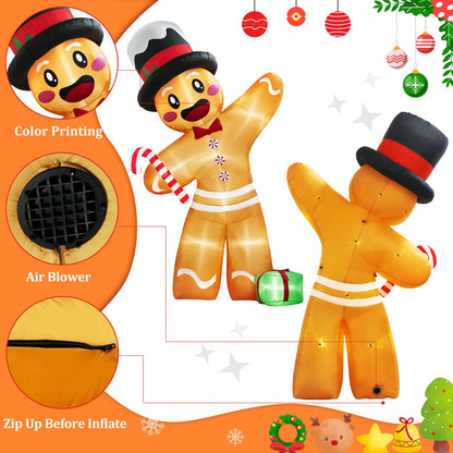 OurWarm 12FT Giant Gingerbread Inflatable – Outdoor Christmas Decoration for Lawn, Garden, and Holiday Display