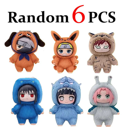 Naruto Series Blind Box Figures — Itachi, Sasuke, Kakashi & Gaara Plush Pendant Collectible Toy, Trendy Birthday Gift