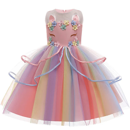Baby Girls Unicorn Tutu Dress – Pastel Rainbow Princess Birthday & Halloween Costume