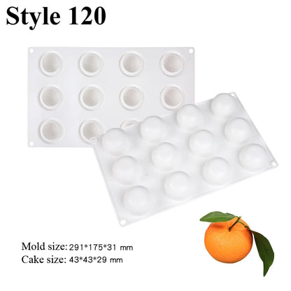SHENHONG Silicone Fruit Mousse Cake Molds – Orange, Apple, Pear, Mango, Strawberry & Durian Dessert Decorating Tools