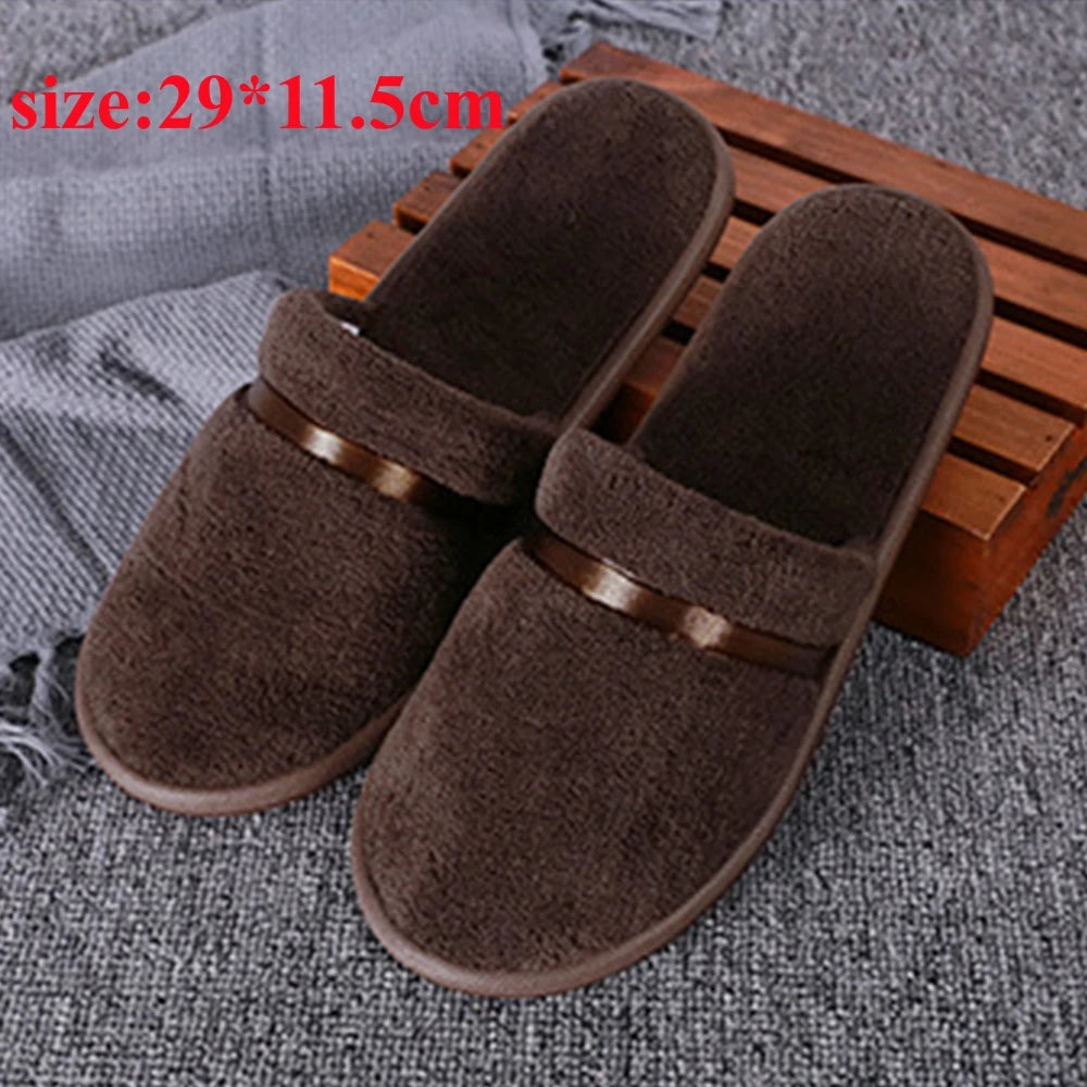Winter Warm Plush Slippers for Women & Men – Non-Slip Fluffy Indoor House Slides for Bedroom Comfort Couple Home Shoes