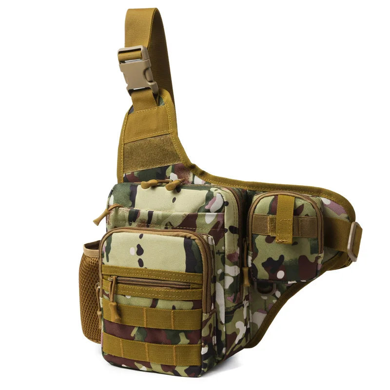 Camping Climbing Bag - Tactical Chest Pouch for Men, Cycling, Hiking, Travel, Outdoor Sports, Molle Crossbody Fanny Pack