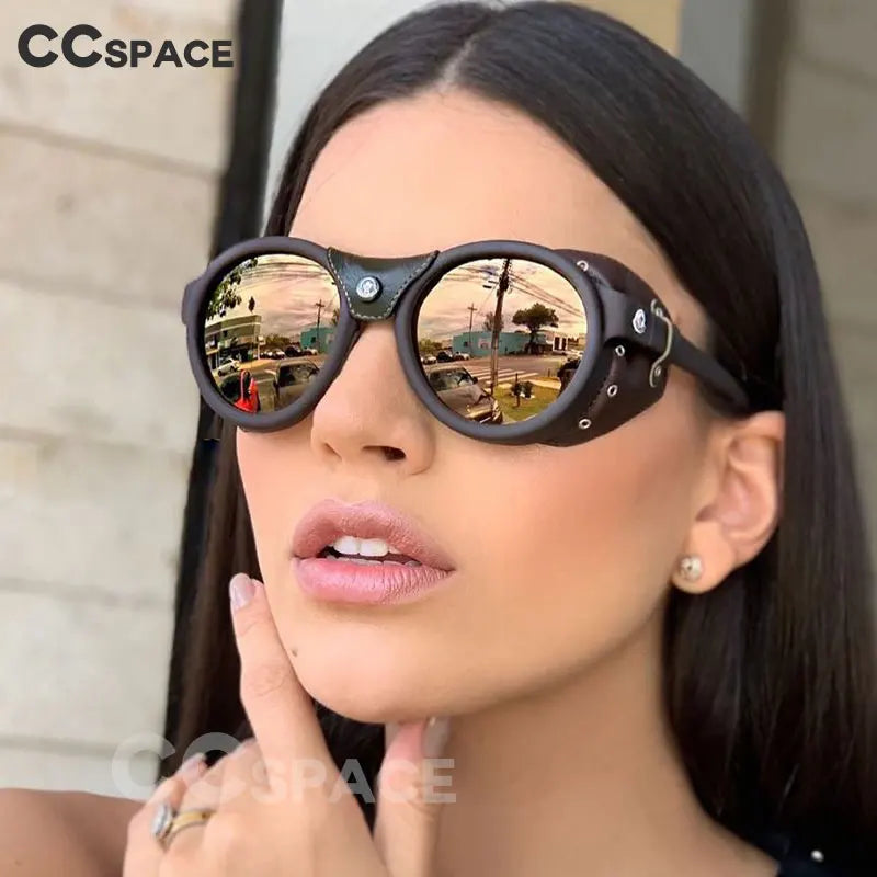 46311 Steampunk Oval Windproof Goggles – Vintage UV400 Sunglasses for Men & Women
