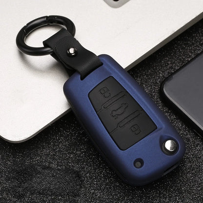 Carbon Fiber ABS Silicone Car Key Cover for Audi – Key Protector Case with Keychain for A3 A4 A5 C5 C6 B6 B7 B8 RS3 Q3 Q7 TT S3