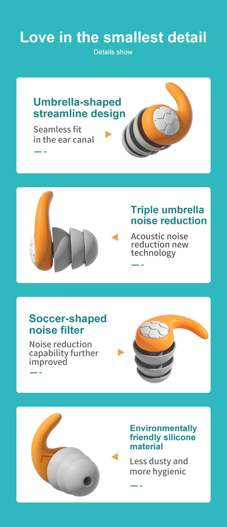 Waterproof Noise Reduction Earplugs – Sleep & Work Ear Protection for Travel, Anti-Noise Earplugs