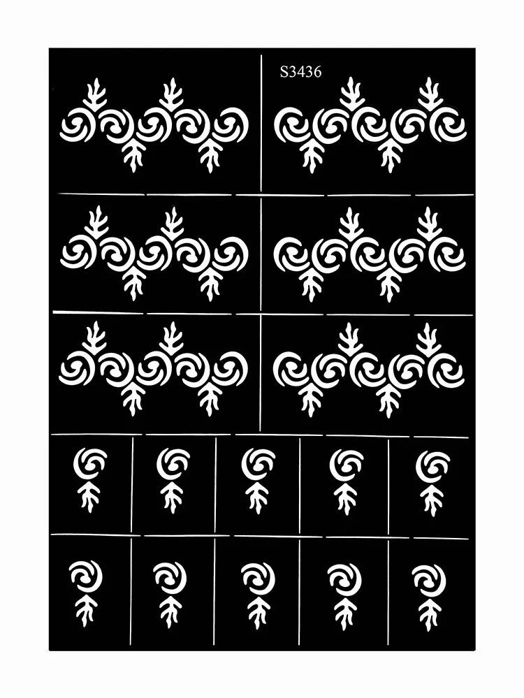 Reusable Henna Stencil Templates for Hand & Body – Floral Tattoo Stencils for Women, Weddings & Festivals Body Art Makeup Tools