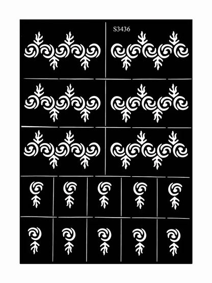 Reusable Henna Stencil Templates for Hand & Body – Floral Tattoo Stencils for Women, Weddings & Festivals Body Art Makeup Tools