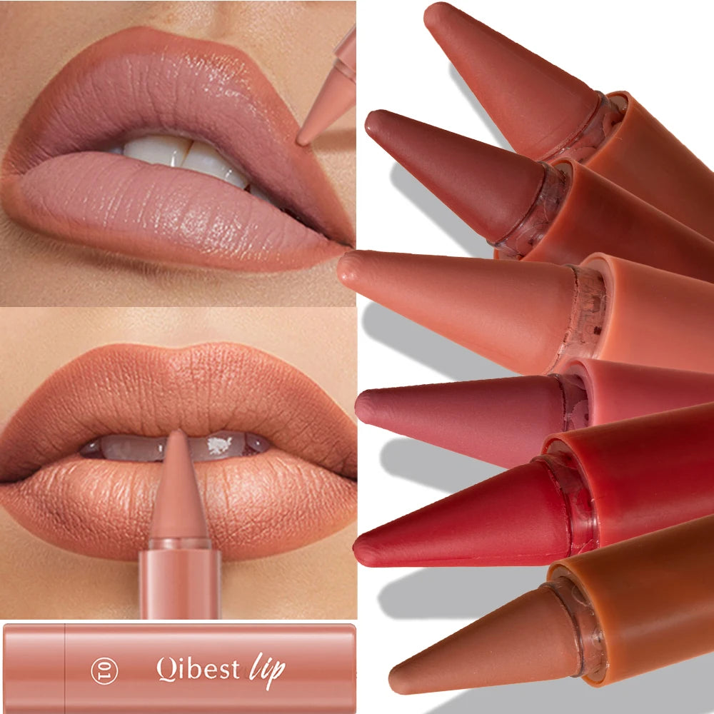 Twist-Up Lip Liner & Lipstick Pen – Multipurpose Velvet Matte Waterproof Lip Contour & Powder Blusher Rouge Makeup
