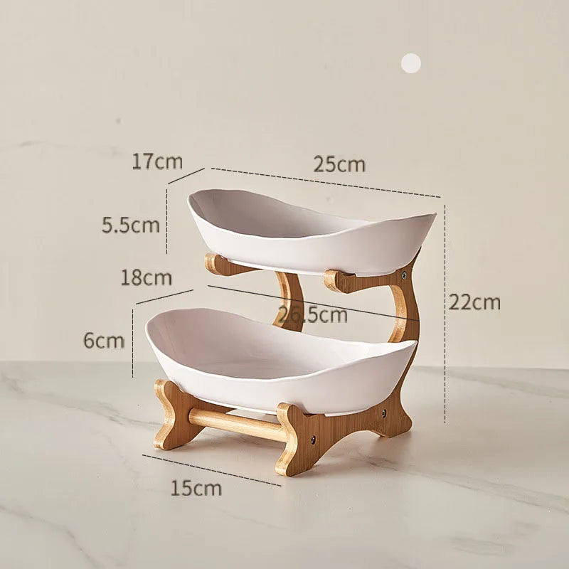 2/3 Layer Plastic Fruit Plate – Modern Snack Dish, Candy Dish & Cake Stand for Home & Living Room