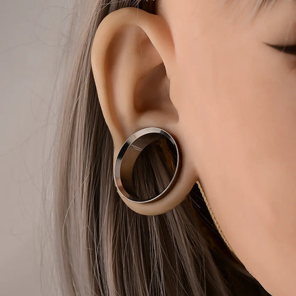 Doearko Stainless Steel Ear Gauges Round Tunnels Plugs Body Jewelry Expander for Women