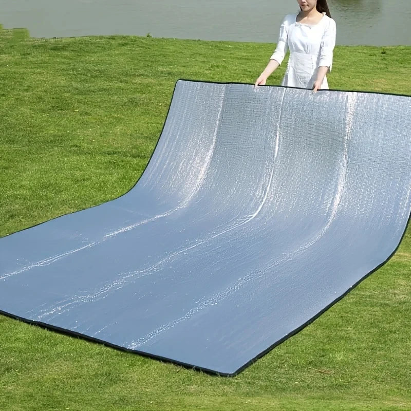 Double-Sided Aluminum Film Camping Mat - Waterproof Moisture-Proof Portable Picnic, Beach & Outdoor Tent Sleeping Pad