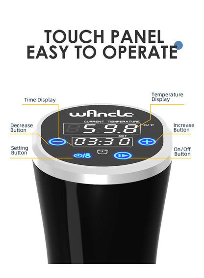 Wancle 1100W Sous Vide Cooker - LCD Touch Immersion Circulator, Accurate Cooking, IPX7 Waterproof with Digital Display