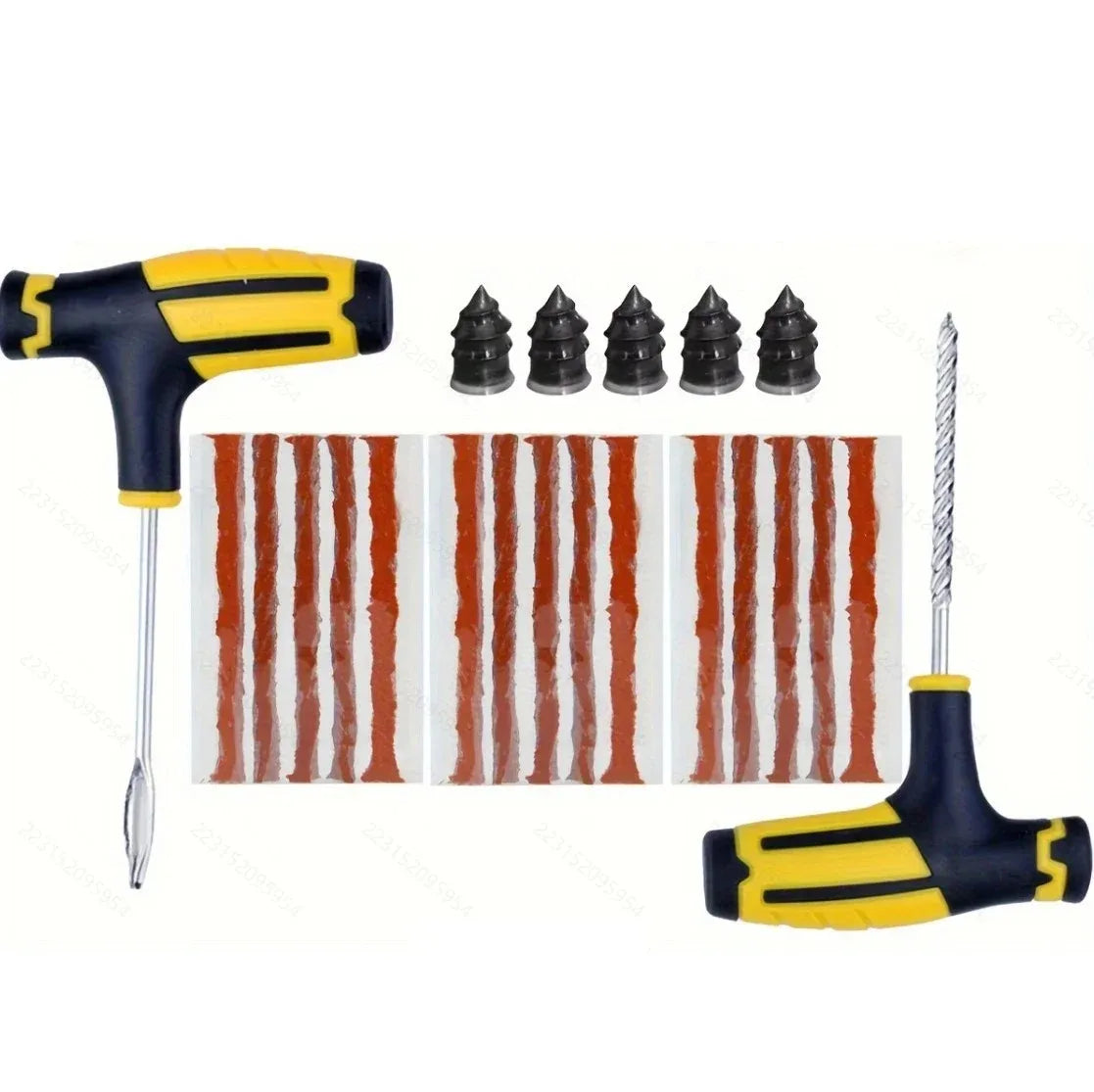 Motorcycle and Car Tire Repair Kit – Puncture Plug Tools, Tire Strips, and Emergency Flat Tire Repair Accessories