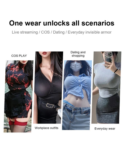 LERVANLA Silicone Fake Chest Pads – Small to Super Large Female Breast Enhancer for Underwear & Display