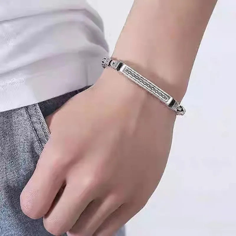 925 Sterling Silver Vintage Romance Bracelet - Elegant Chain Jewelry for Men & Women, Wedding & Party Gift