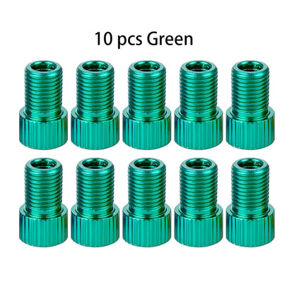 10-Color Aluminum Bicycle Valve Adapter – PRESTA to SCHRADER Converter for Bikes & Cars
