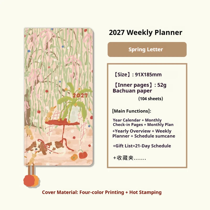 2027 Pocket Weekly Planner Notebook - Compact Schedule Organizer for Daily Planning & Productivity