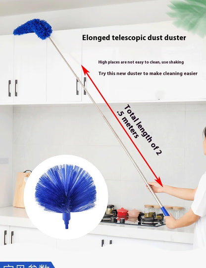 2.5m Spider Web Broom Set — 3-Pack Retractable Ceiling & Roof Dust Sweeper, Extended Dust Duster
