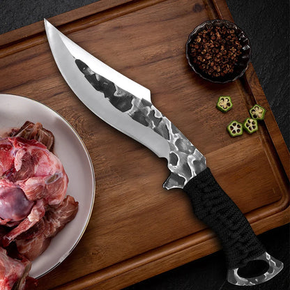 Hand-Forged Blade Butcher Boning Knife - Cleaver for Meat, Vegetable, and Fish, Kitchen Slicing and Filleting Knife, Chef Tools