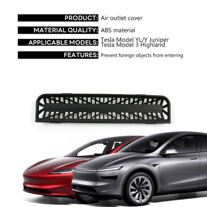 Tesla Model YL, Model Y Juniper and Model 3 Highland Rear Air Vent Cover – Protective Rear Air Outlet Guard with Anti-Block Design