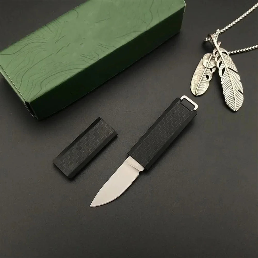 Mini Fixed Blade Knife 2425 – 8Cr13Mov Steel Blade with Nylon Fiber Handle for Outdoor EDC, Survival, Camping & Hunting