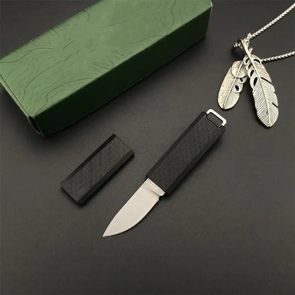 Mini Fixed Blade Knife 2425 – 8Cr13Mov Steel Blade with Nylon Fiber Handle for Outdoor EDC, Survival, Camping & Hunting