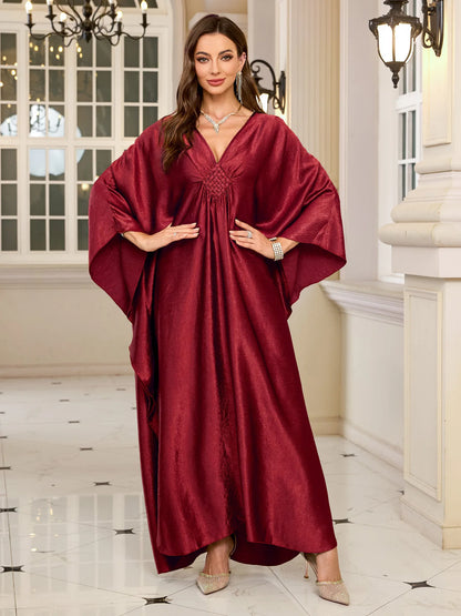 Women’s Sparkly Glitter Kaftan Dress – Batwing Sleeve Beach Maxi Cover-Up
