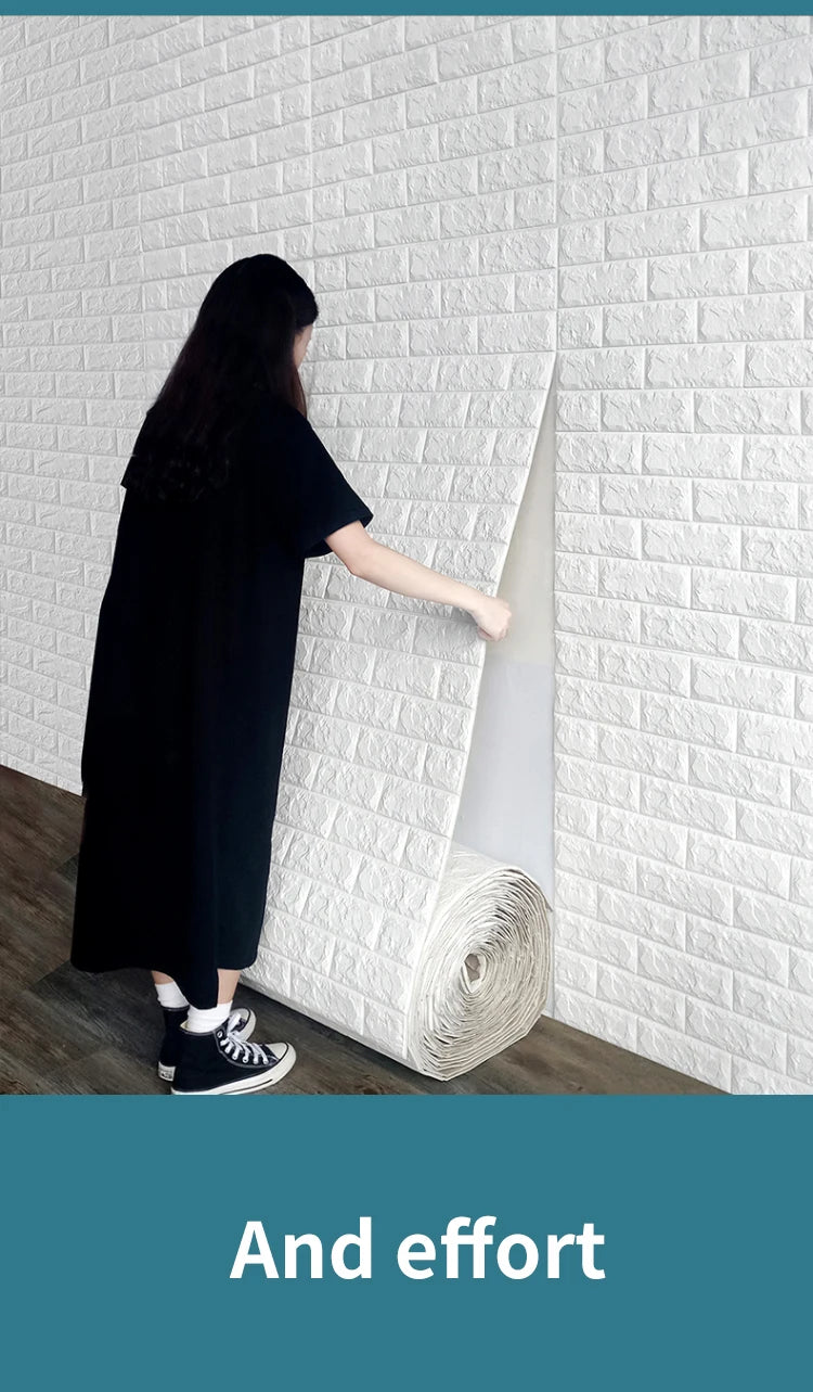 3D Self-Adhesive Foam Brick Wallpaper – Antique Waterproof Wall Stickers for Living Room & Bedroom Decoration