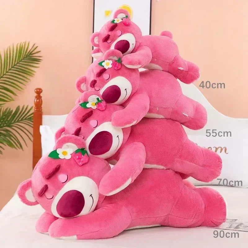 90cm Disney Toy Story Lotso Strawberry Bear Plush Sofa Pillow – Cute Stuffed Toy Gift for Kids & Friends