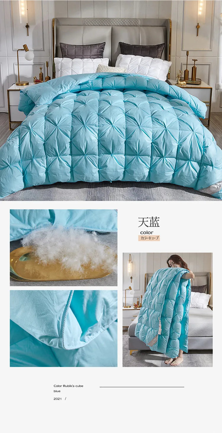 95% White Goose Down Duvet – Five-Star Hotel Quality, Warm Double or Single Goose Down Comforter
