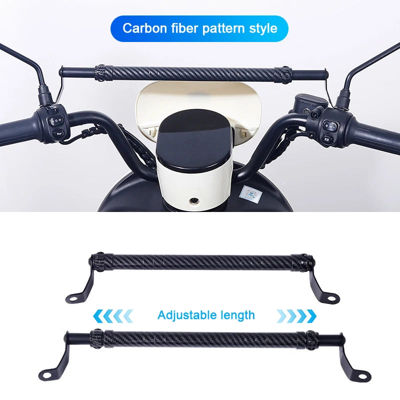 SEAMETAL Motorcycle Handlebar Extension & Phone Holder – Carbon Fiber Balance Bar for Electric Vehicles