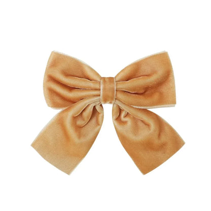 4.3-inch Velvet Bow Hair Clips for Girls – Handmade Barrettes in Black, White, Red, Pink, Blue, Yellow, Kids Hair Accessories