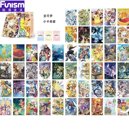 FUNISM Pikachu Anime Laser Cards — 50-Pack Collectible Trading Cards