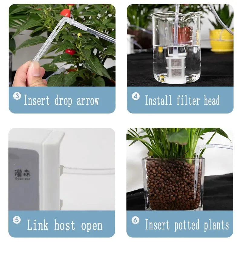 Solar Drip Irrigation System with Dual Pump & Timer | Automatic Plant Watering Device for Gardens