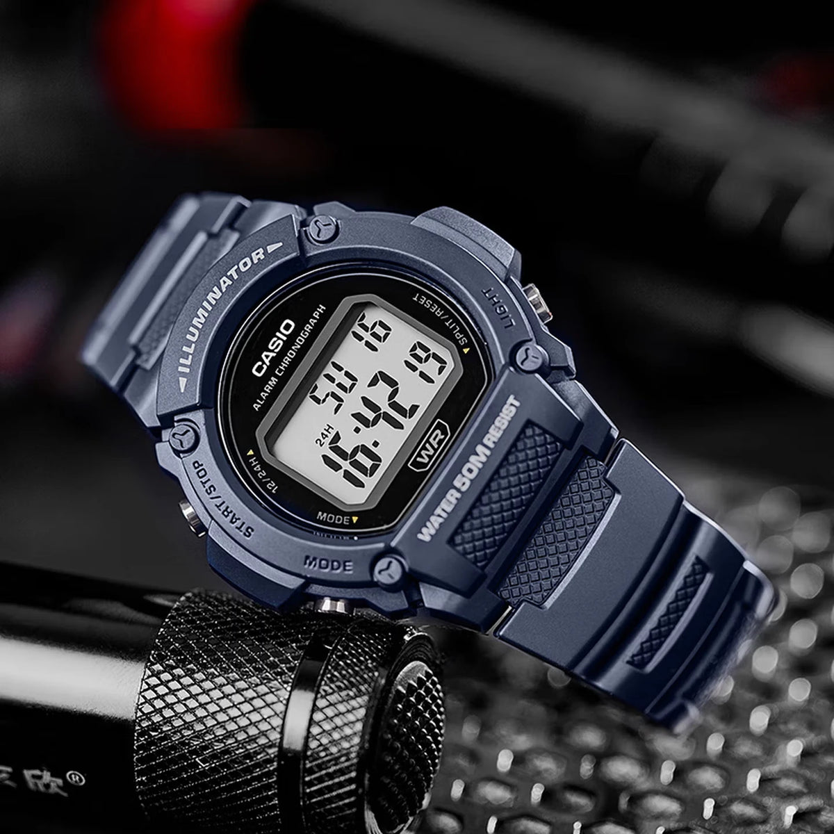 Casio W-219H Men’s Digital Watch - 1/100-Second Stopwatch, Daily Alarm, Auto Calendar & 7-Year Battery Life