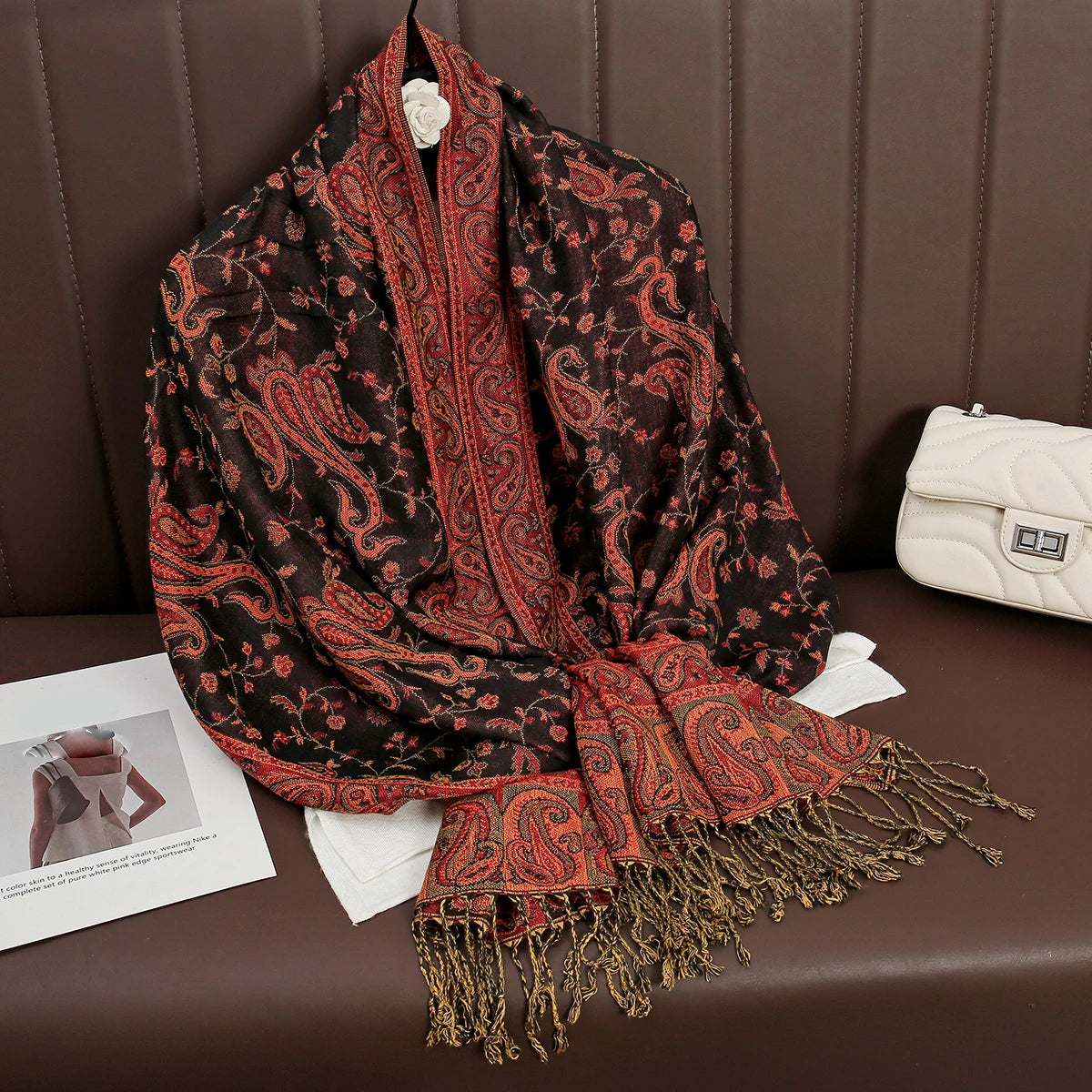 Luxury Autumn Cashmere Pashmina Shawl – Warm Winter Scarves for Women, Printed Cotton Foulard Stole Scarf 2023