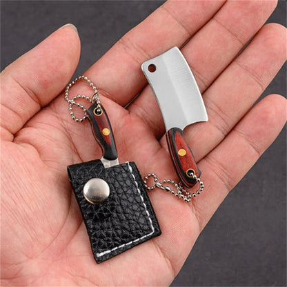 Mini Kitchen Knife Keychain - Portable Wine Bottle Opener & Paper Cutter EDC Fixed Key Chain Pendant for Women