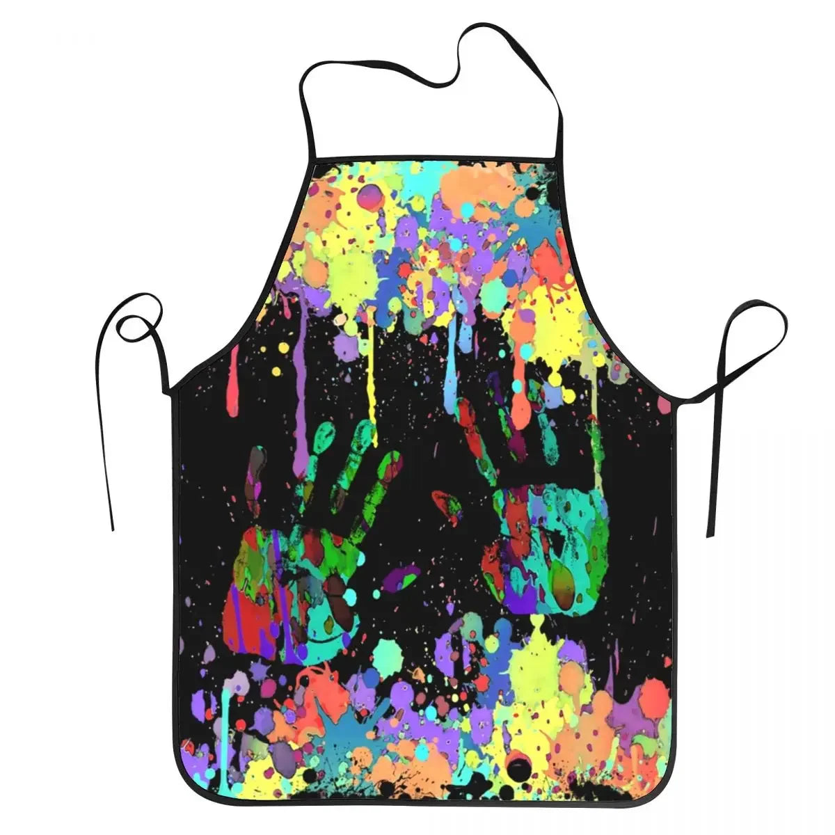 Funny Paint Splatter Bib Apron – Multicolor Kitchen Chef Artist Graffiti Cooking & Baking Tablier for Men & Women