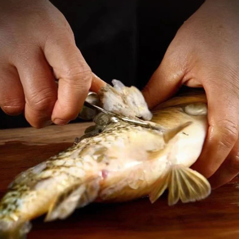 6-in-1 Seafood Cleaning Tool - Stainless Steel Shrimp Sheller, Fish Scaler & Peeling Cutter