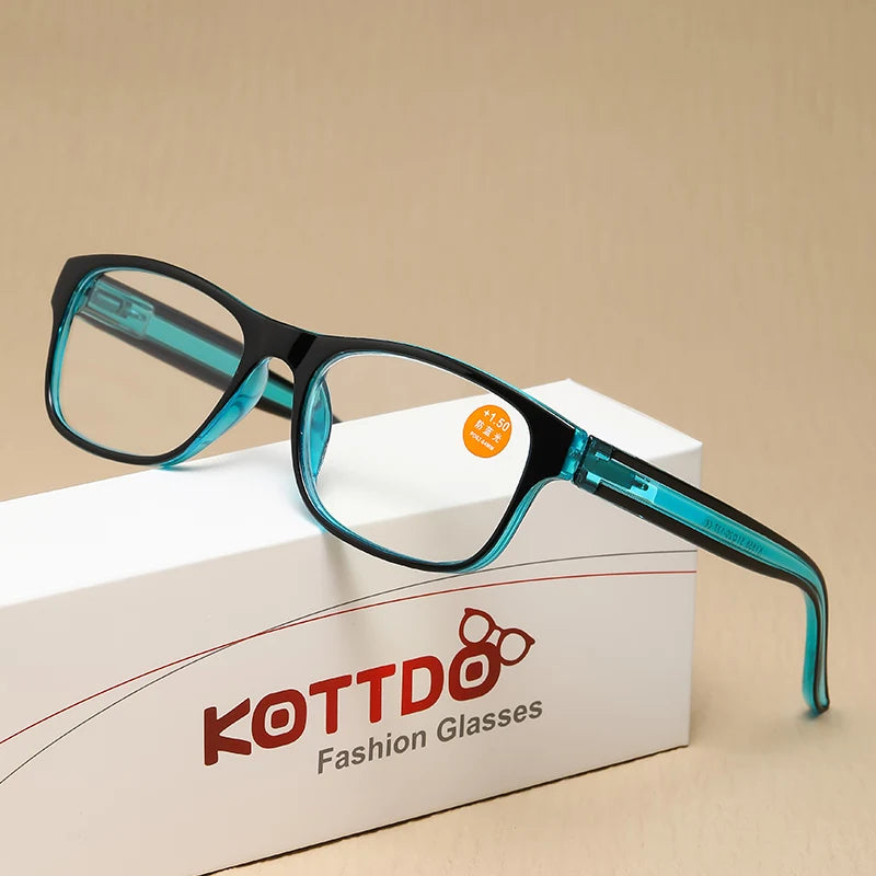 Fashion Reading Glasses for Men & Women – Plastic Presbyopia Eyewear with Anti-Blue Light & UV400 Protection