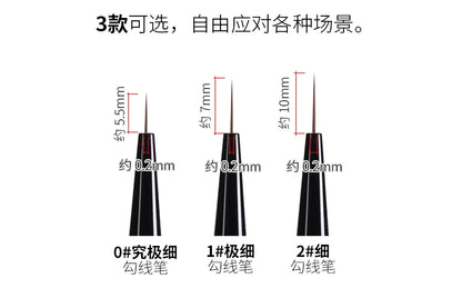 RAYSTUDIO Ultra-Fine Modeling Brush Set – #0 #1 #2 Outline Pens for Hobby, Coloring & Script Detailing