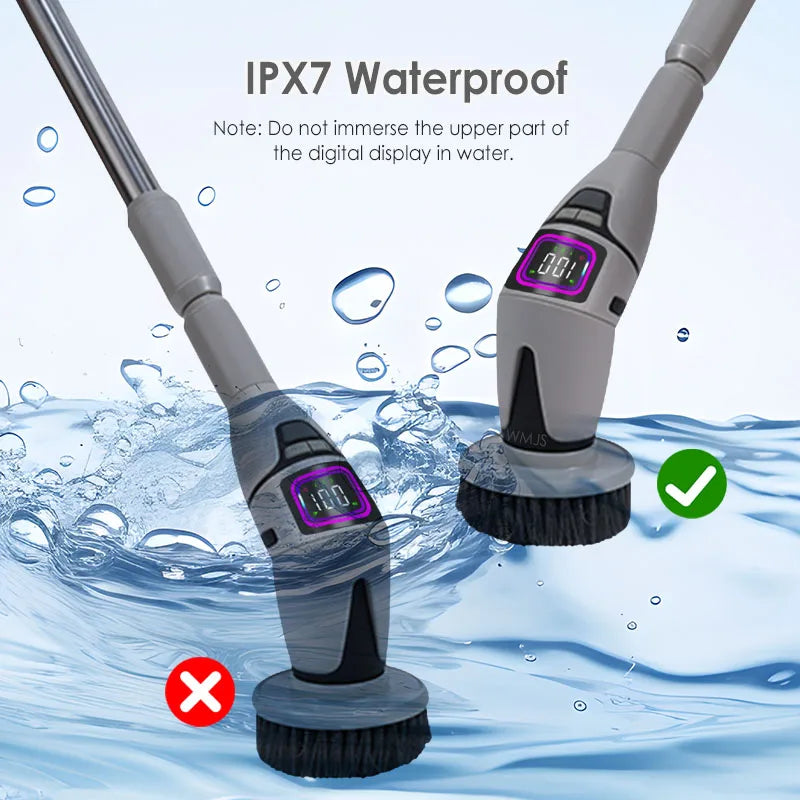10 in 1 Electric Cleaning Brush – Multifunctional Bathroom & Toilet Brush with Voice Announcement