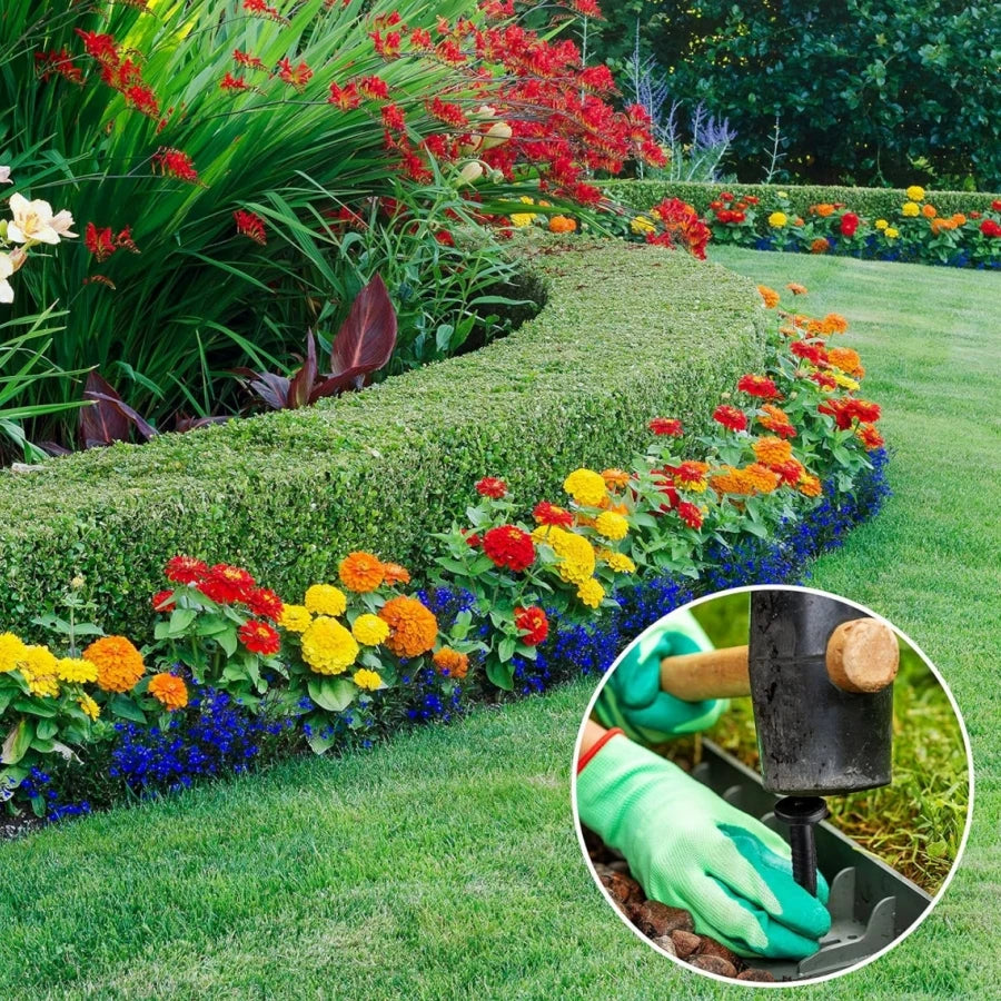 50PCS Plastic Lawn Stakes - 20cm Landscaping Anchoring Spikes for Garden Edging and Weed Barriers