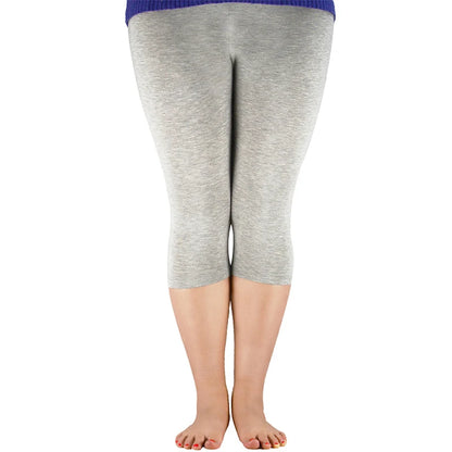 Women Bamboo Fiber Elastic Waist Leggings – Plus Size High Stretch Casual Workout Basic Pants Soft Comfortable Fitness Leggings