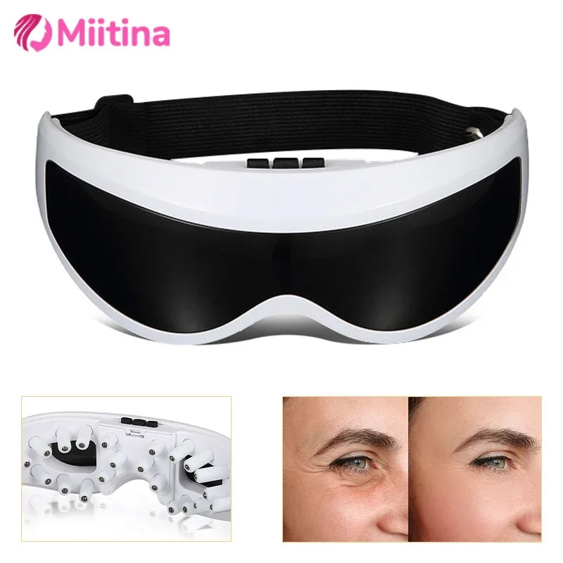 Electric Wireless Eye Massager Mask – Migraine Relief, Vision Improvement & Forehead Vibration Eye Care Glasses